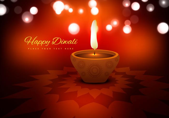 Diwali Festival mit schöner Öllampe vektor