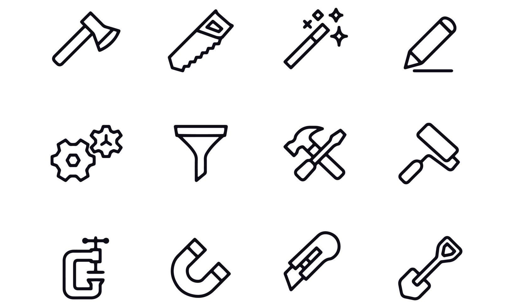 verktyg och inställningar ikoner vektor design