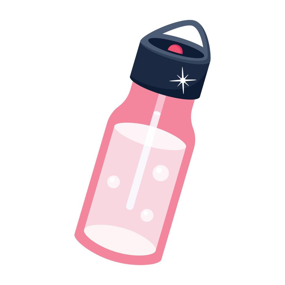 ein handliches flaches Icon-Design einer Wasserflasche vektor