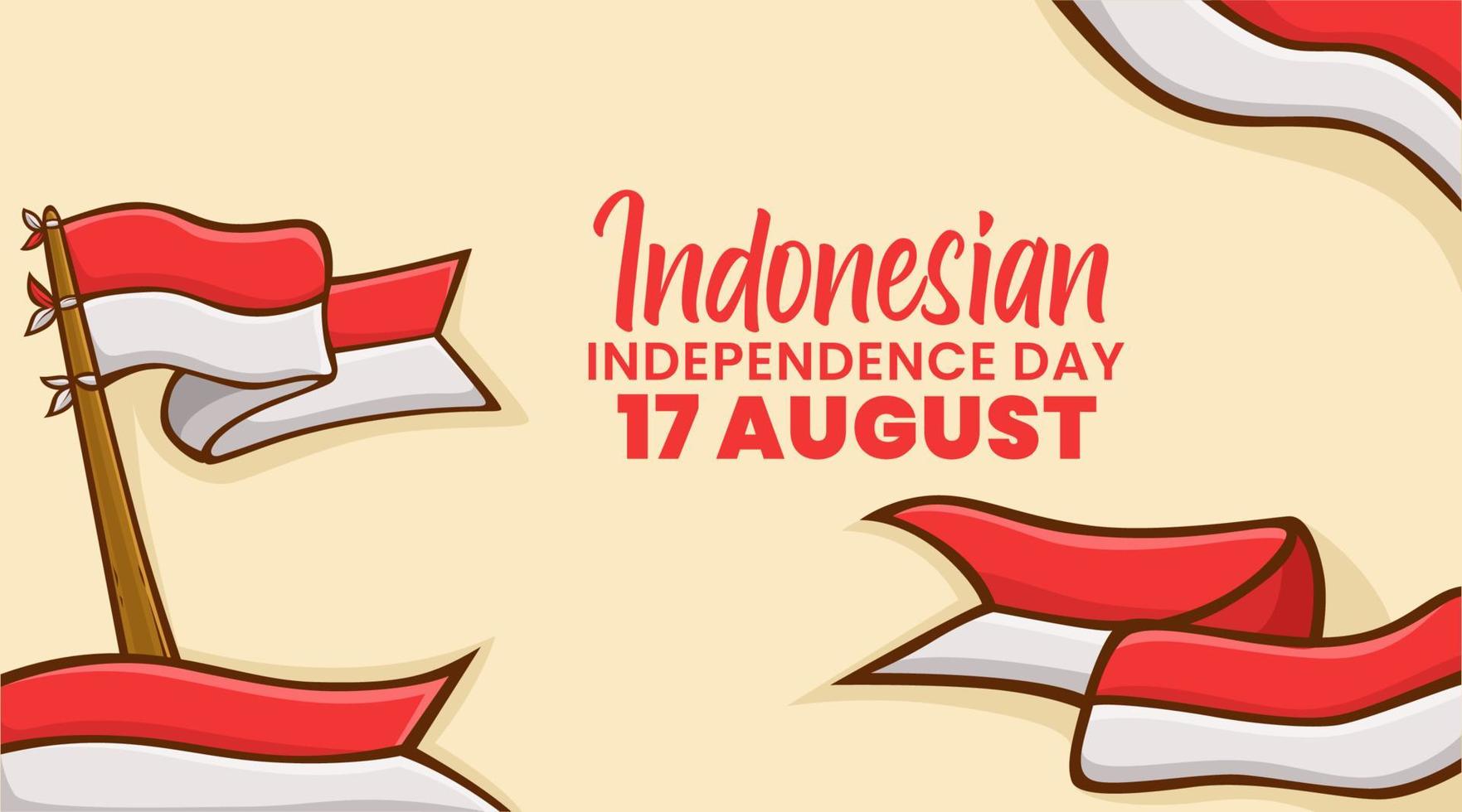 vektorillustration des grafikdesigns mit indonesischem unabhängigkeitstaghintergrund, feier des 77. unabhängigkeitstages vektor