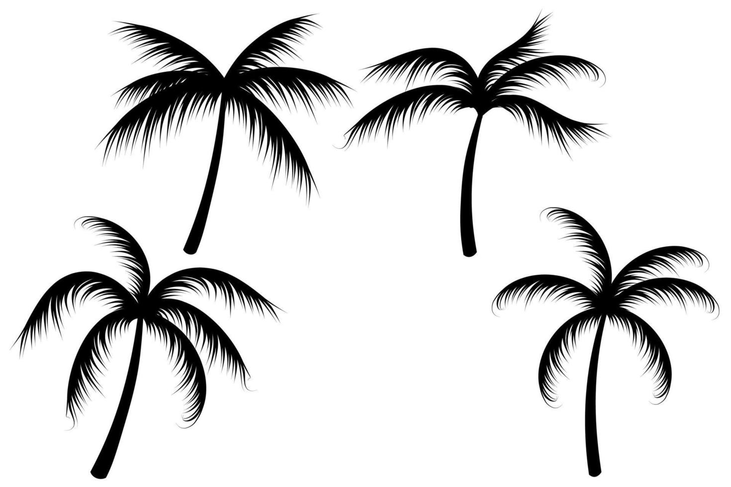 Palmensilhouette. Kokosnussbaum-Silhouette vektor