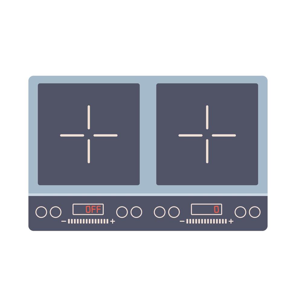 Induktionsherd im flachen Design-Stil isoliert auf weißer Vektorillustration vektor