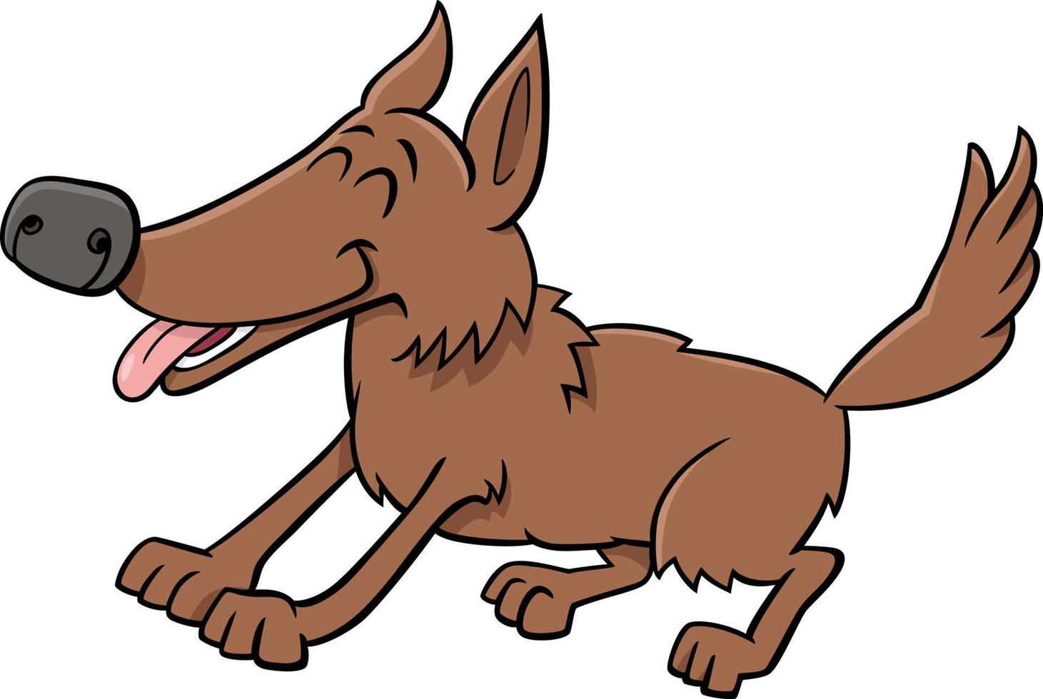 tecknad lekfull hund komiska djur karaktär vektor