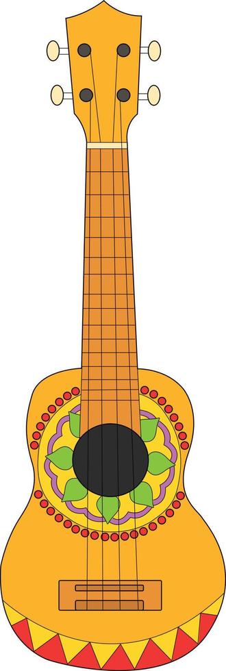 skön vektor illustration med design för mexikansk Semester cinco de majonnäs. vektor mall med traditionell mexikansk symboler mexikansk gitarr, blommor, röd peppar