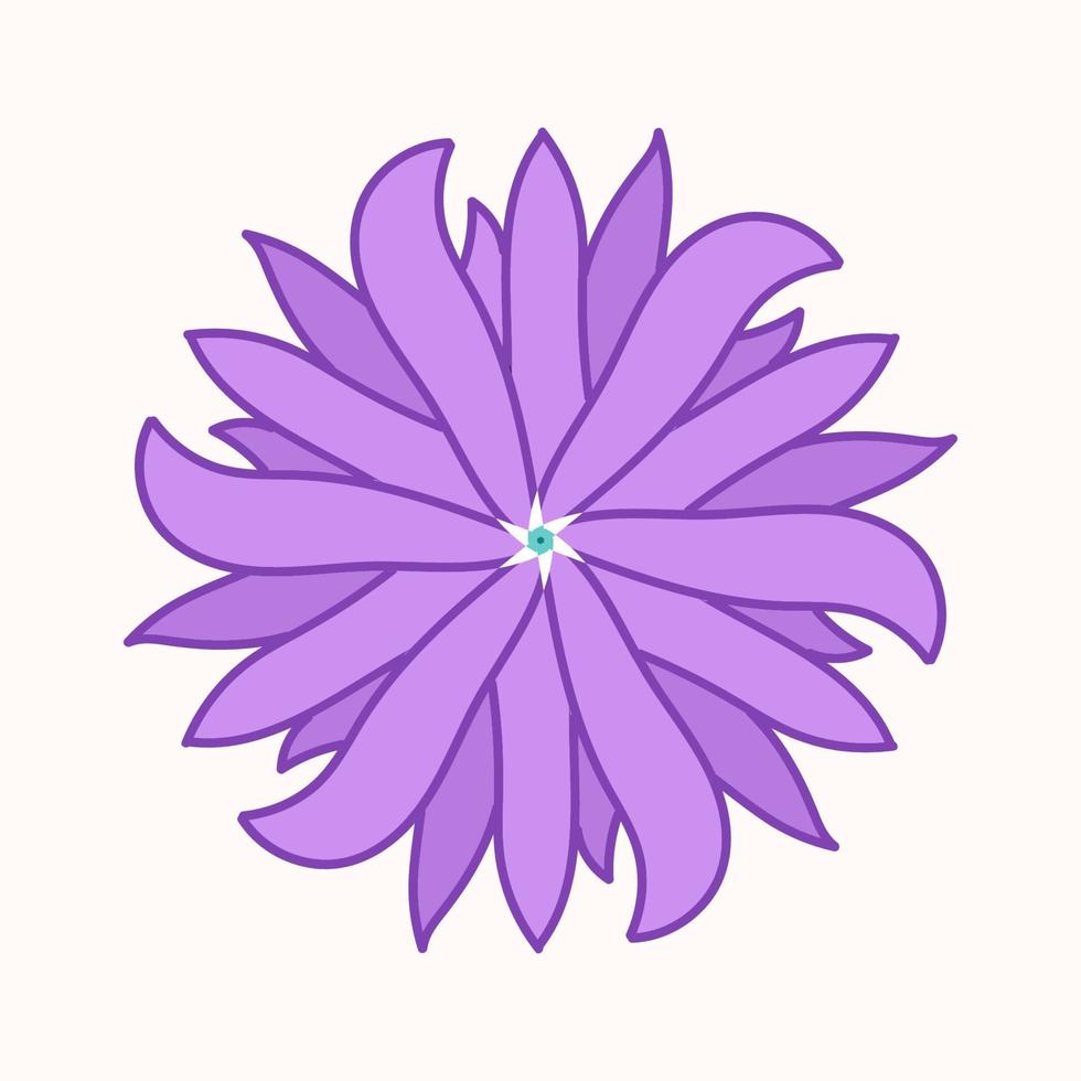 blå blomma i platt stil närbild för plagg skriva ut vektor