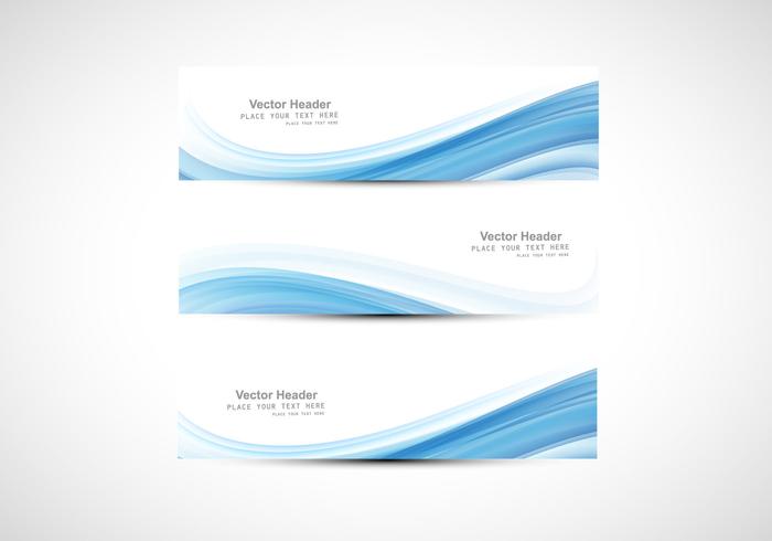 Abstract Header mit Design der blauen Welle vektor