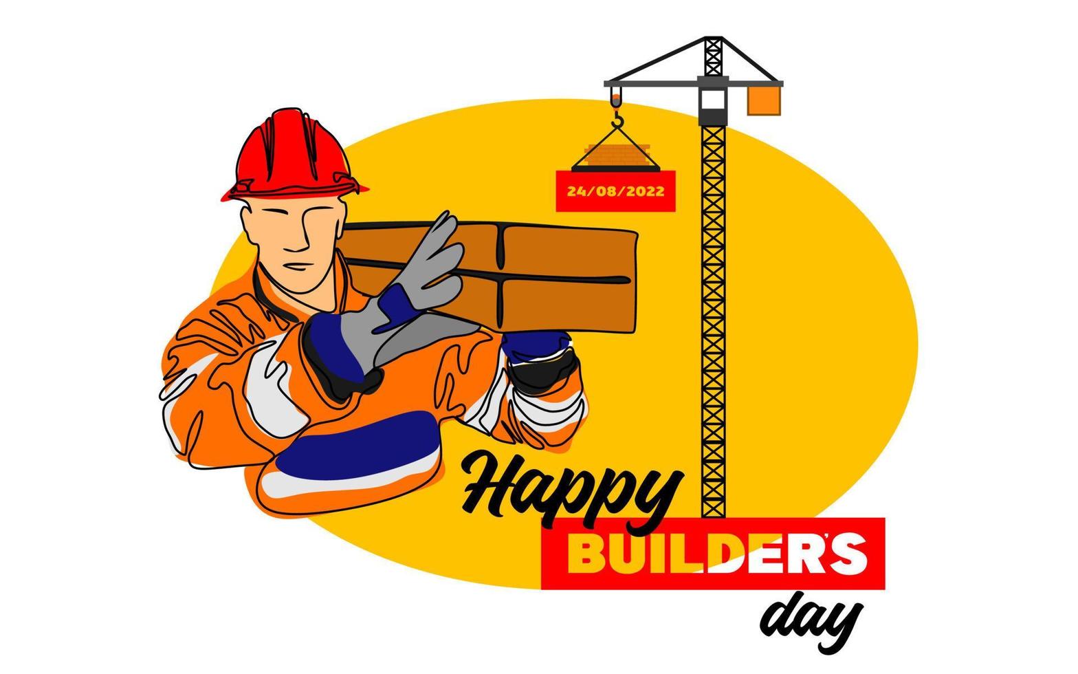 Tag der Bauarbeiter, Tag der Ingenieure, Tag der Kranführer, Tag der Architekten, Tag der Arbeit Konzeptvektorillustration vektor
