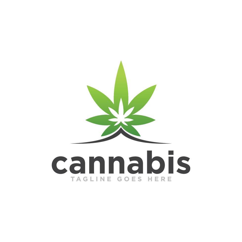 Cannabis- oder Marihuana-Logo-Designvektor vektor