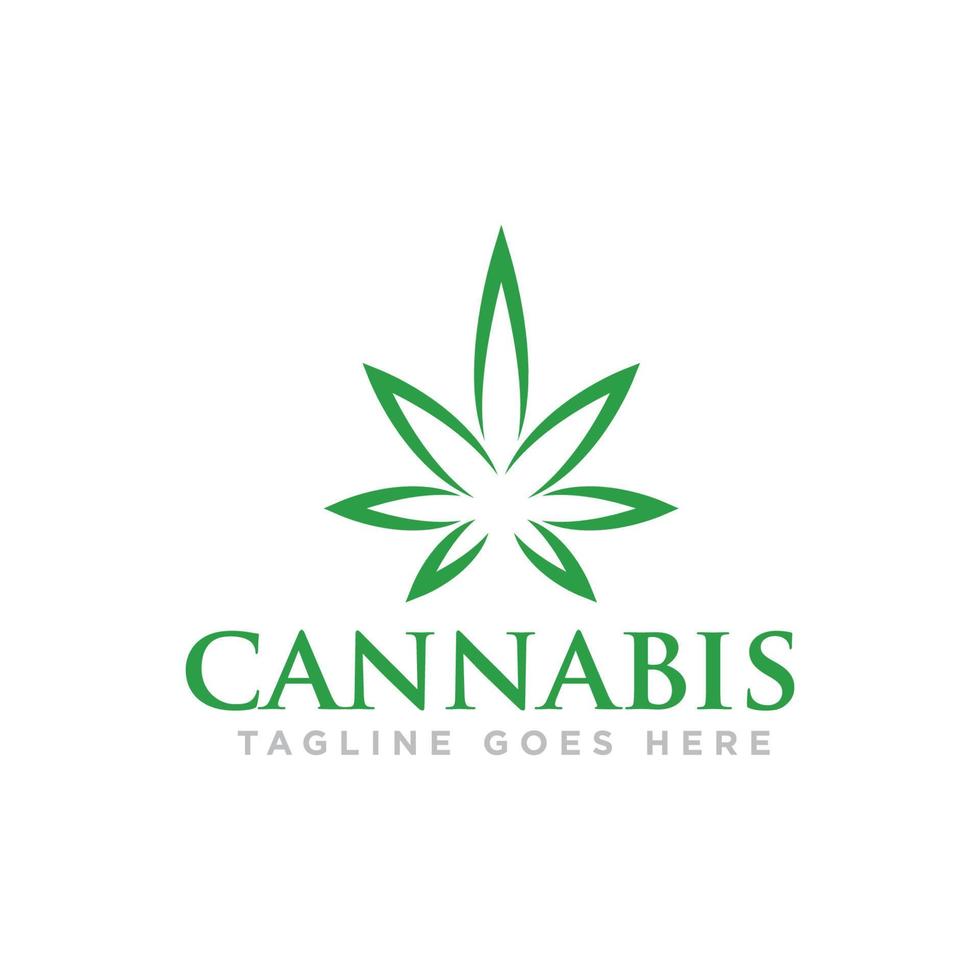 Cannabis- oder Marihuana-Logo-Designvektor vektor