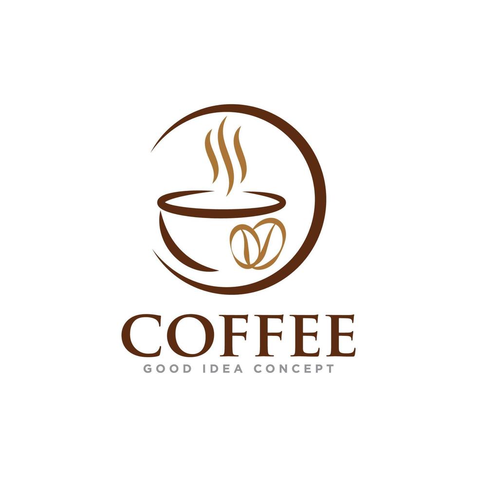 kaffe logotyp ikon design vektor