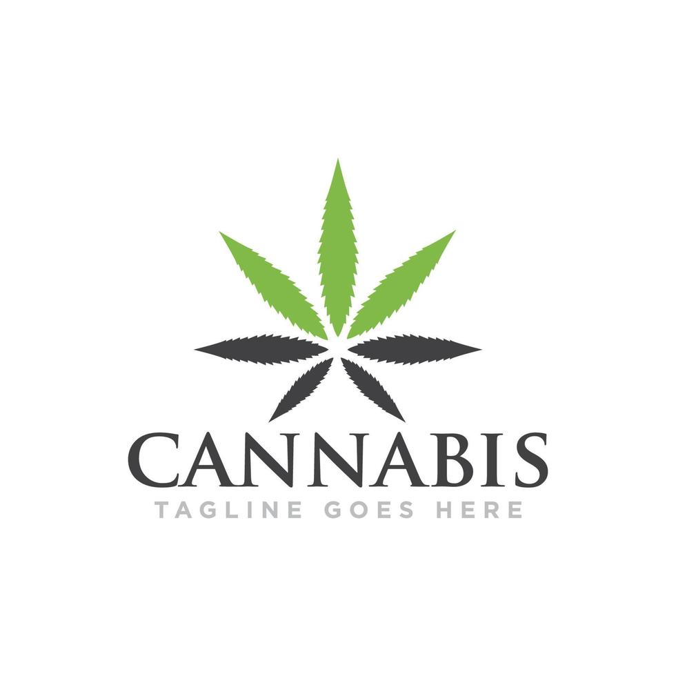 Cannabis- oder Marihuana-Logo-Designvektor vektor