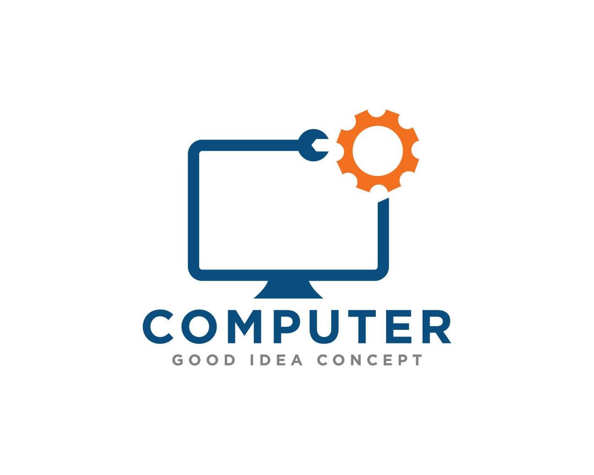 dator teknologi logotyp ikon design vektor