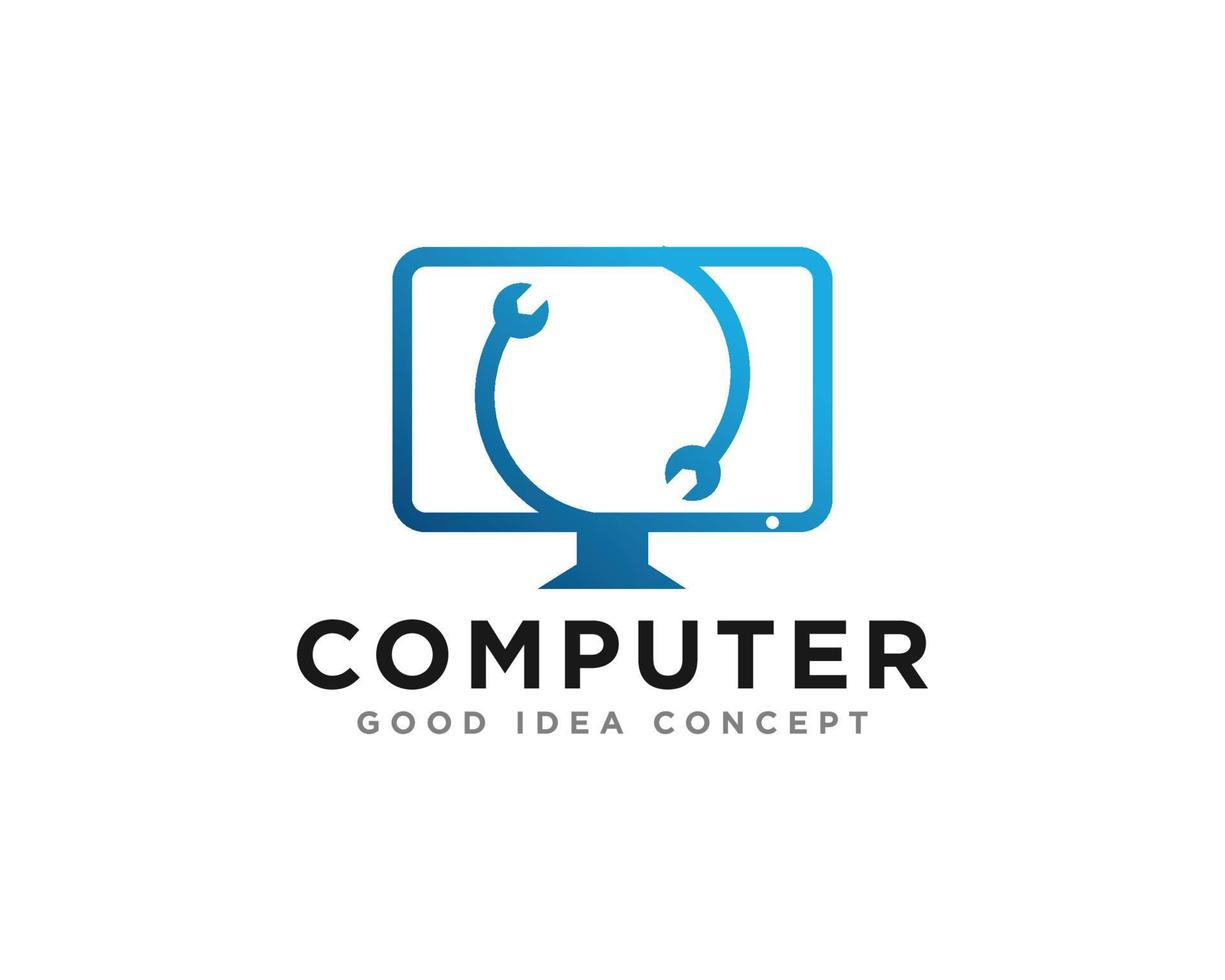 dator teknologi logotyp ikon design vektor
