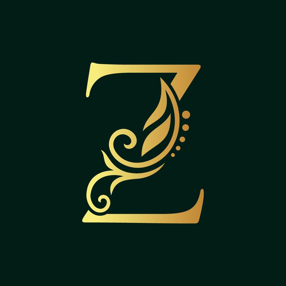 elegant initial golden z vektor