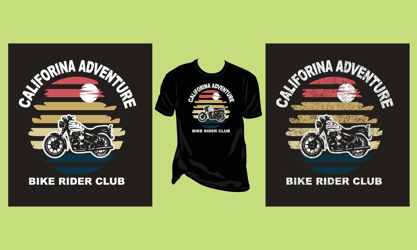 California Adventure Bike Rider Club Vektor Vintage T-Shirt Design