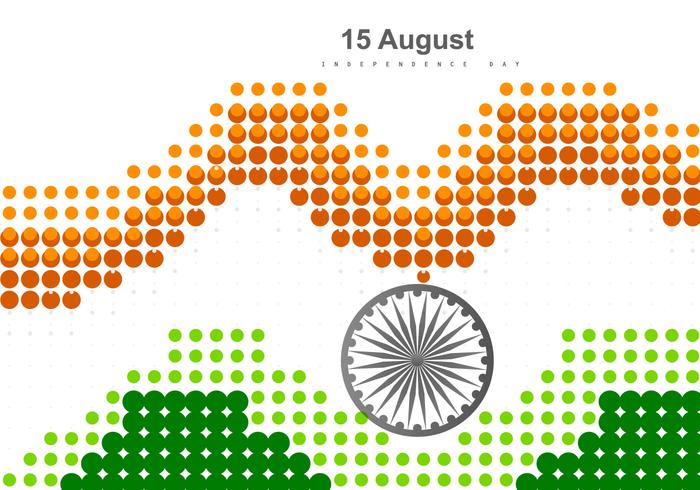Gepunktete Tri Farbe Indische Flagge vektor