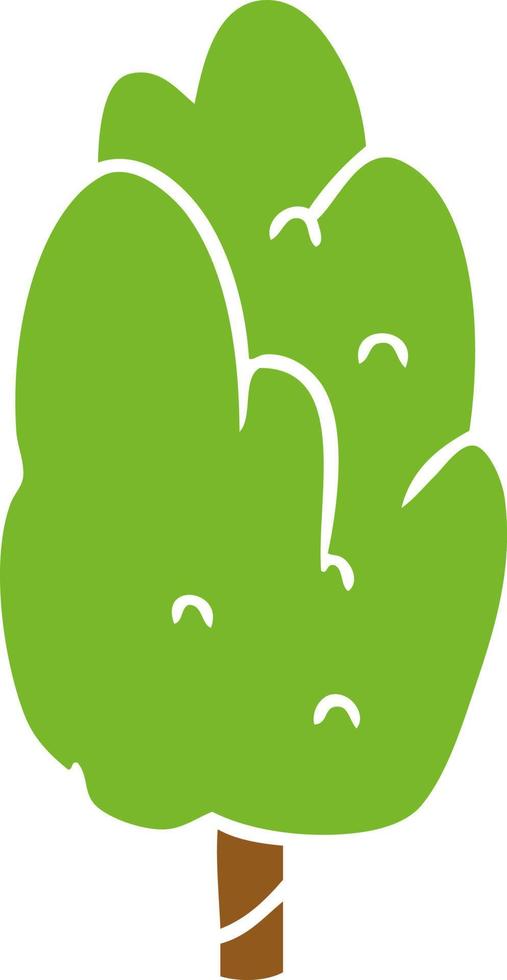 tecknad doodle enda grönt träd vektor