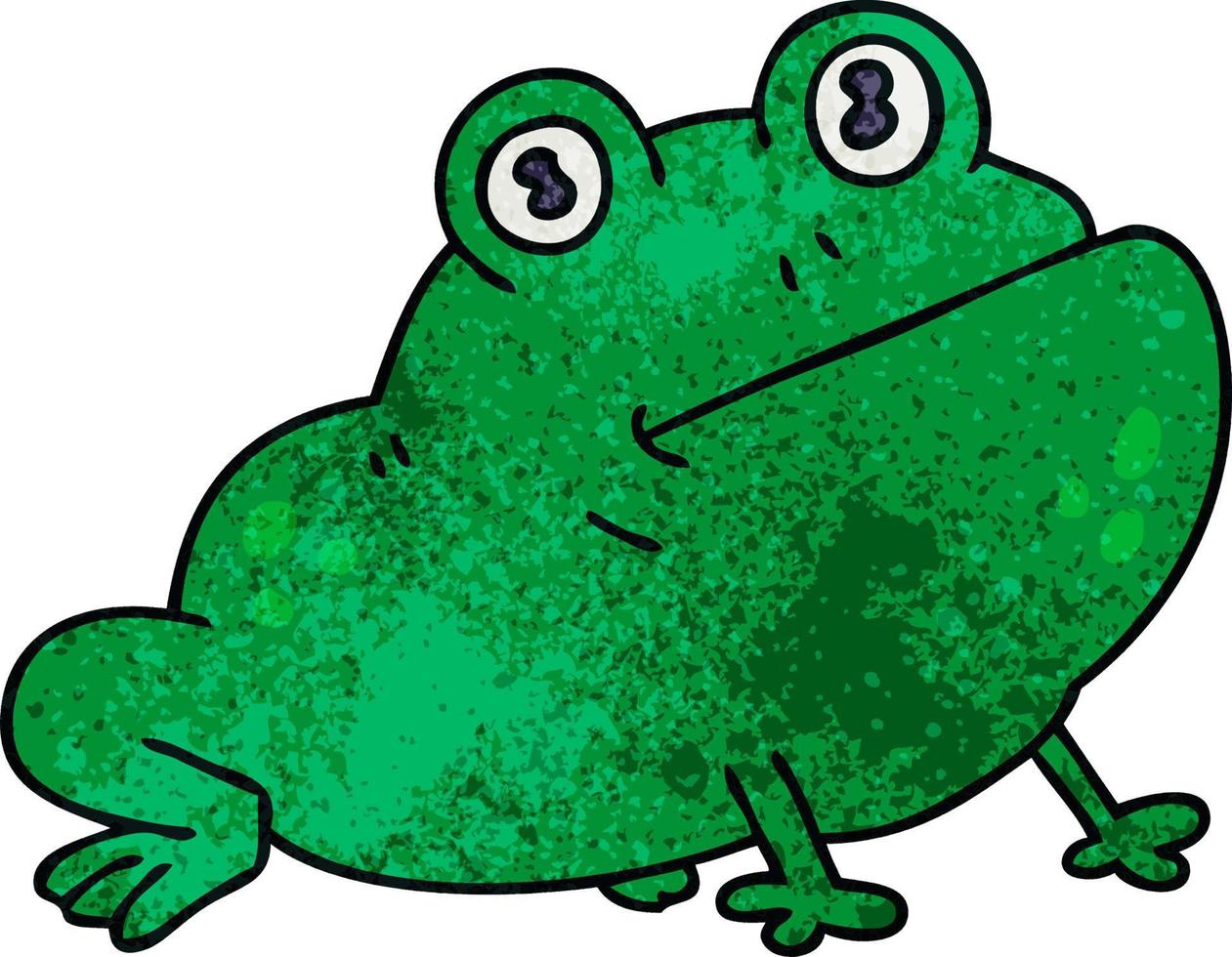 schrulliger handgezeichneter Cartoon-Frosch vektor