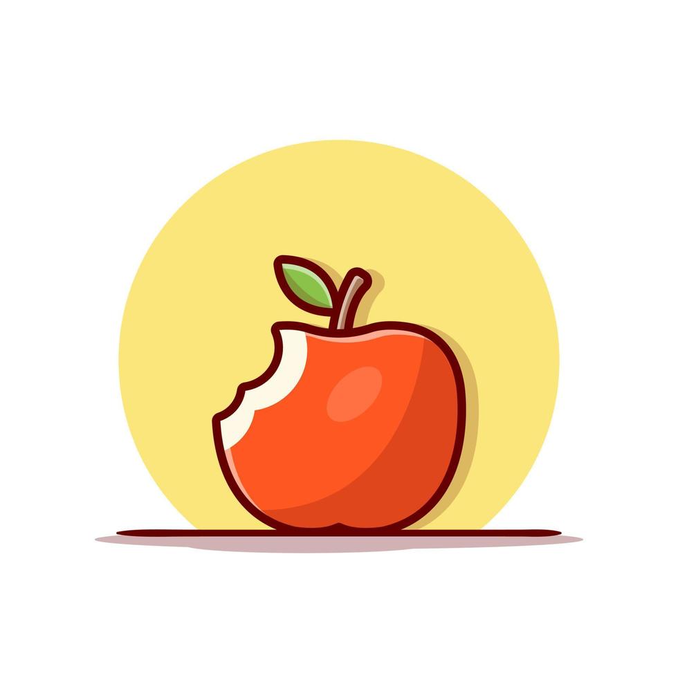 Apfel-Frucht-Cartoon-Vektor-Symbol-Illustration. essen und trinken icon konzept isoliert premium vektor. flacher Cartoon-Stil vektor
