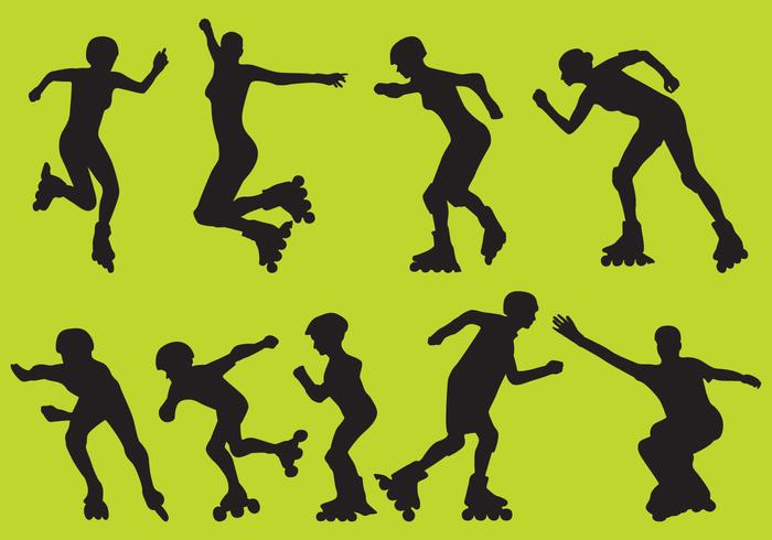 Roller Blade Vector Silhouetten