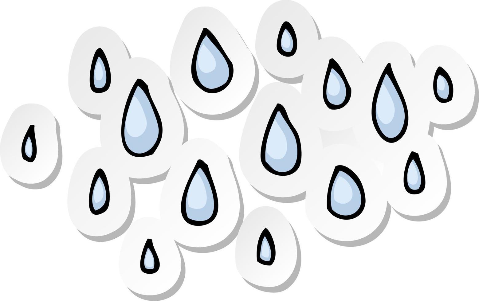 klistermärke av en tecknad regndroppar vektor