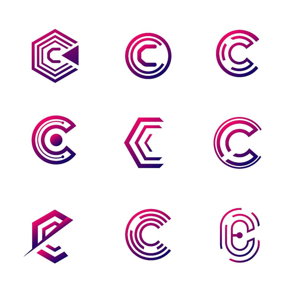 c Icon-Set-Sammlung vektor