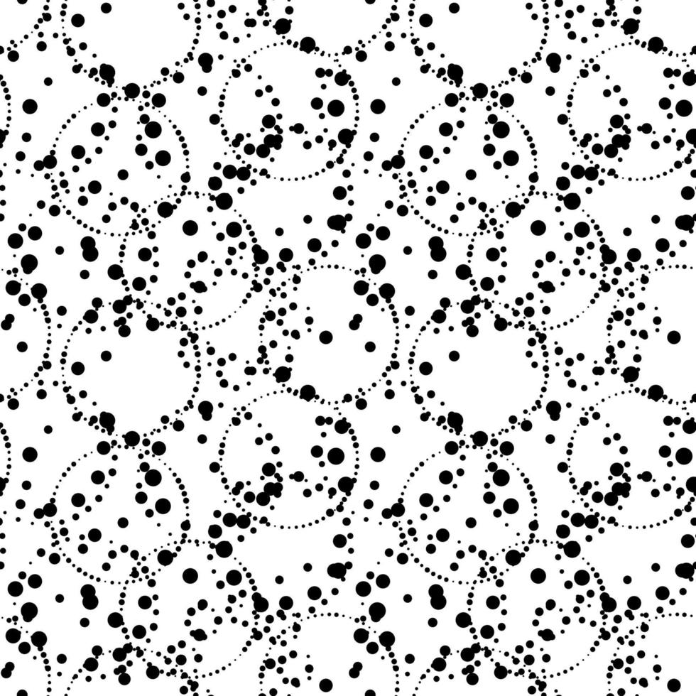 geometrischer hintergrund mit unebenen kreisen. abstraktes rundes nahtloses Muster. hand gezeichnetes punktmuster lokalisiert auf hintergrund. vektor