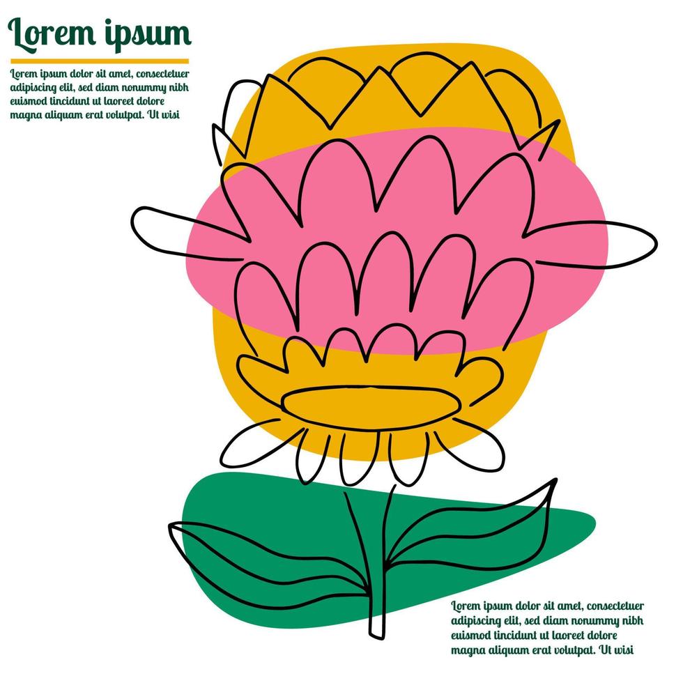 färgglad fantasy doodle tecknad blomma isolerad på vit bakgrund. vektor