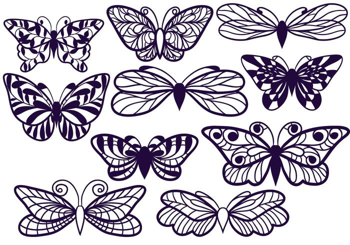 Free Cutout Schmetterlinge vektor