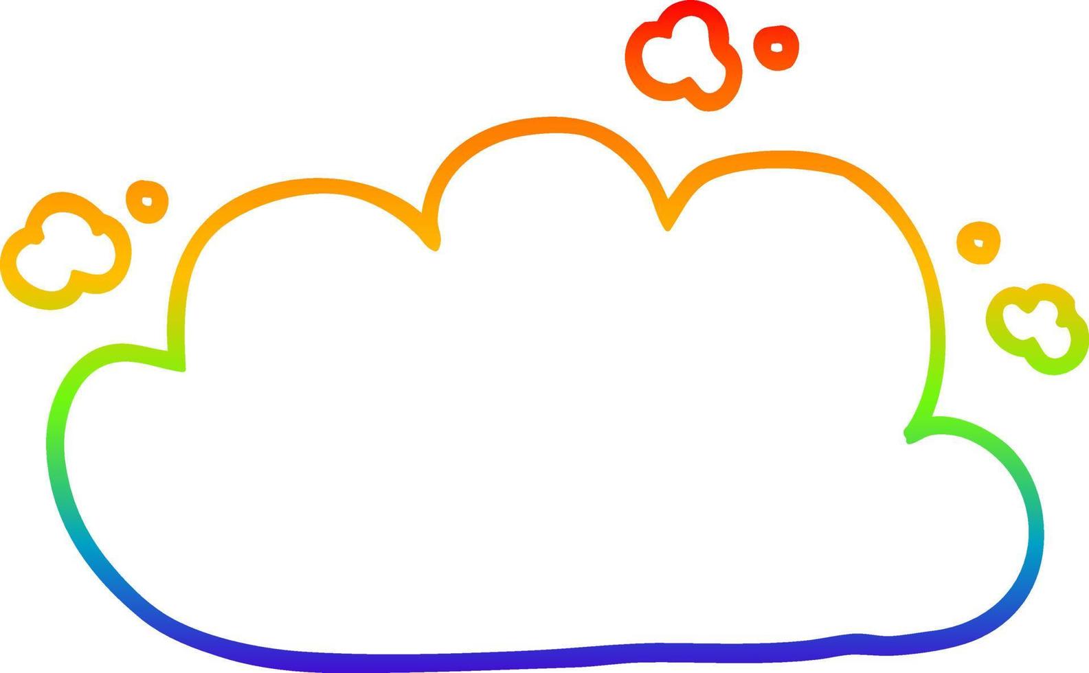 Regenbogen-Gradientenlinie Zeichnung Cartoon weiße Wolke vektor