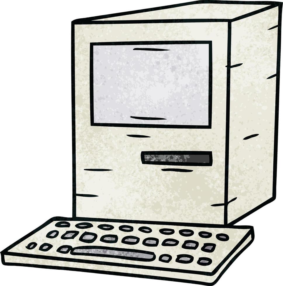strukturiertes Cartoon-Doodle eines Computers und einer Tastatur vektor