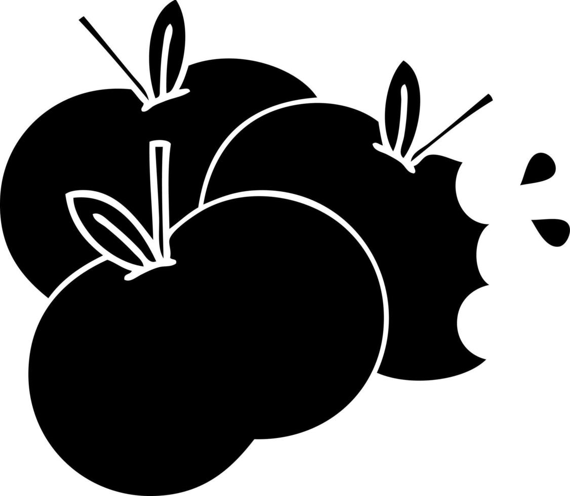 platt symbol saftigt äpple vektor