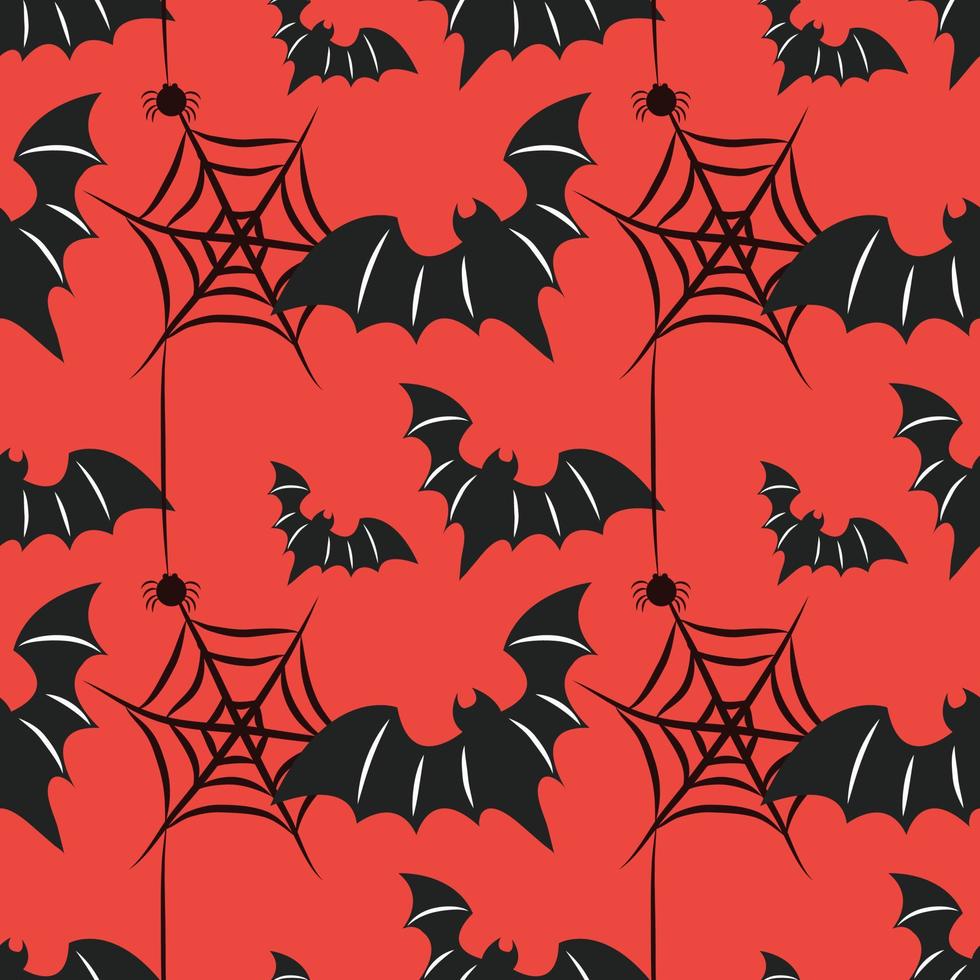 Halloween Artikel nahtloser Vektor-Design roten Hintergrund vektor