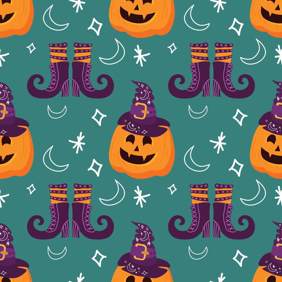 läskigt sömlös mönster design för halloween grön omslag papper vektor