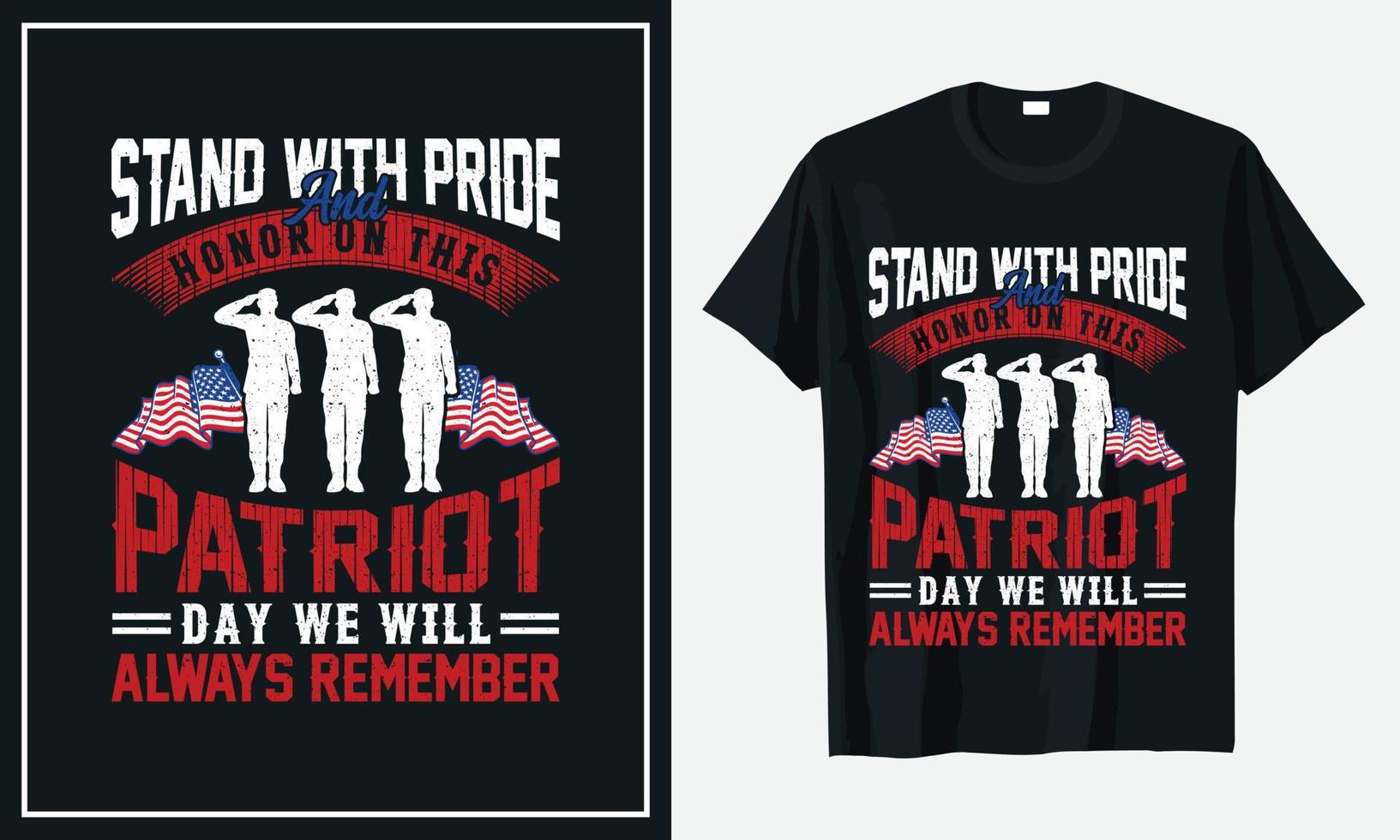 patriot dag t-shirt design skriva ut vektor