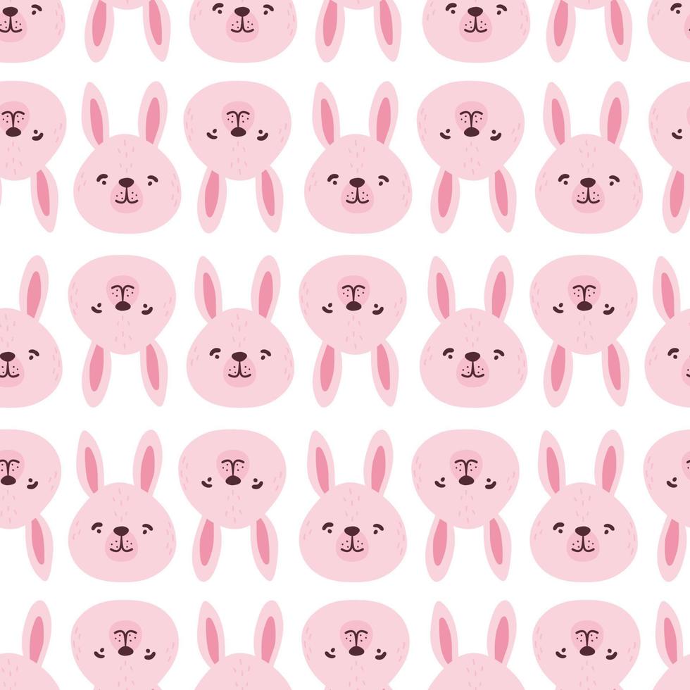 kaniner, harar, bunnyes sömlös mönster. söt tecken. bebis tecknad serie vektor i enkel ritad för hand scandinavian stil. barnkammare illustration barn skriva ut, bebis dusch.