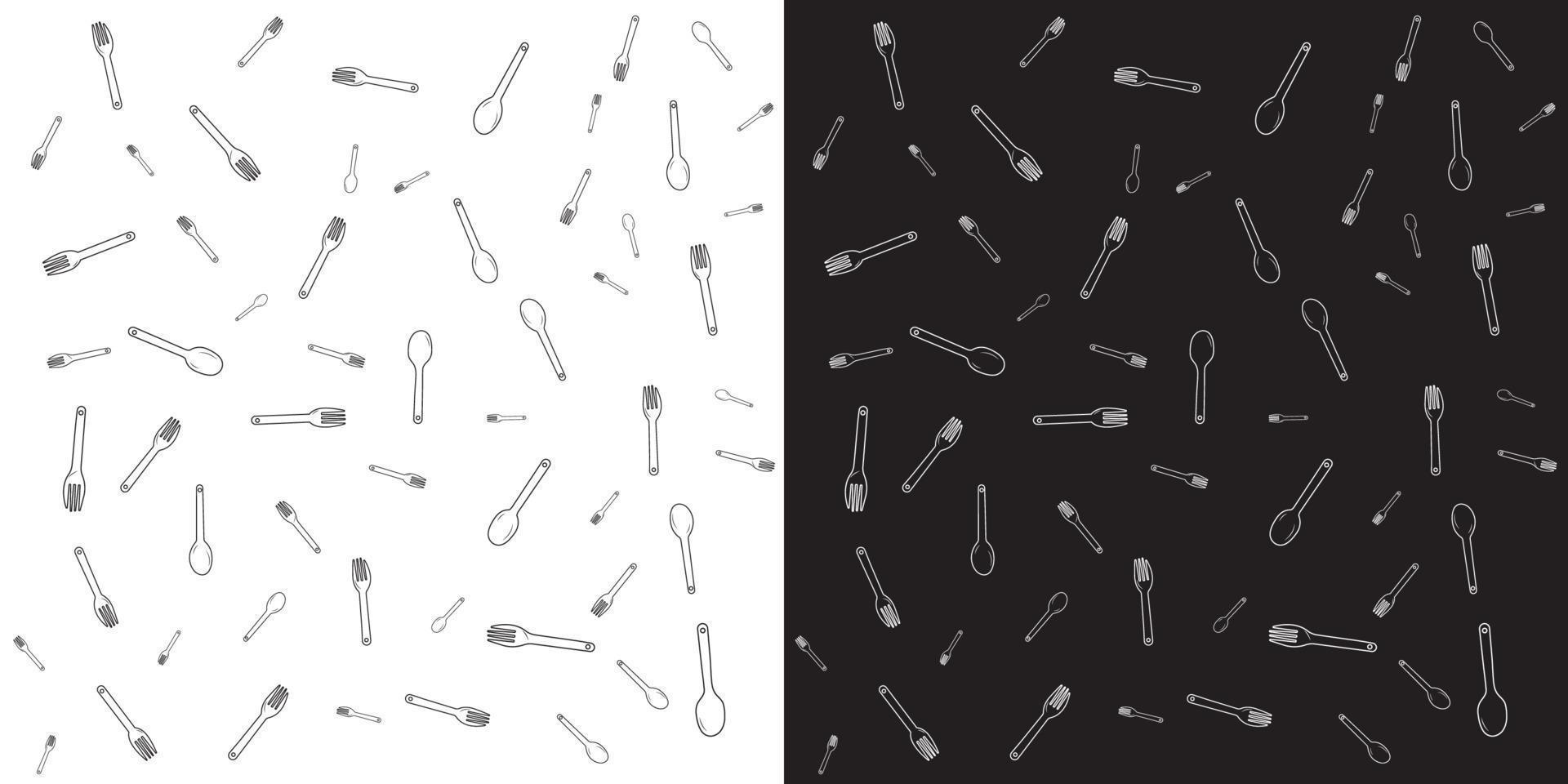sked och gaffel mönster. vektor illustration