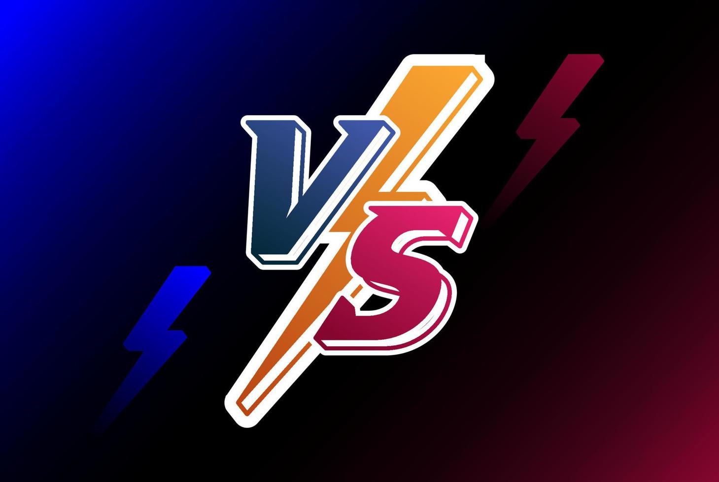 vs texttyp schriftart für match game battle sport logo design vector