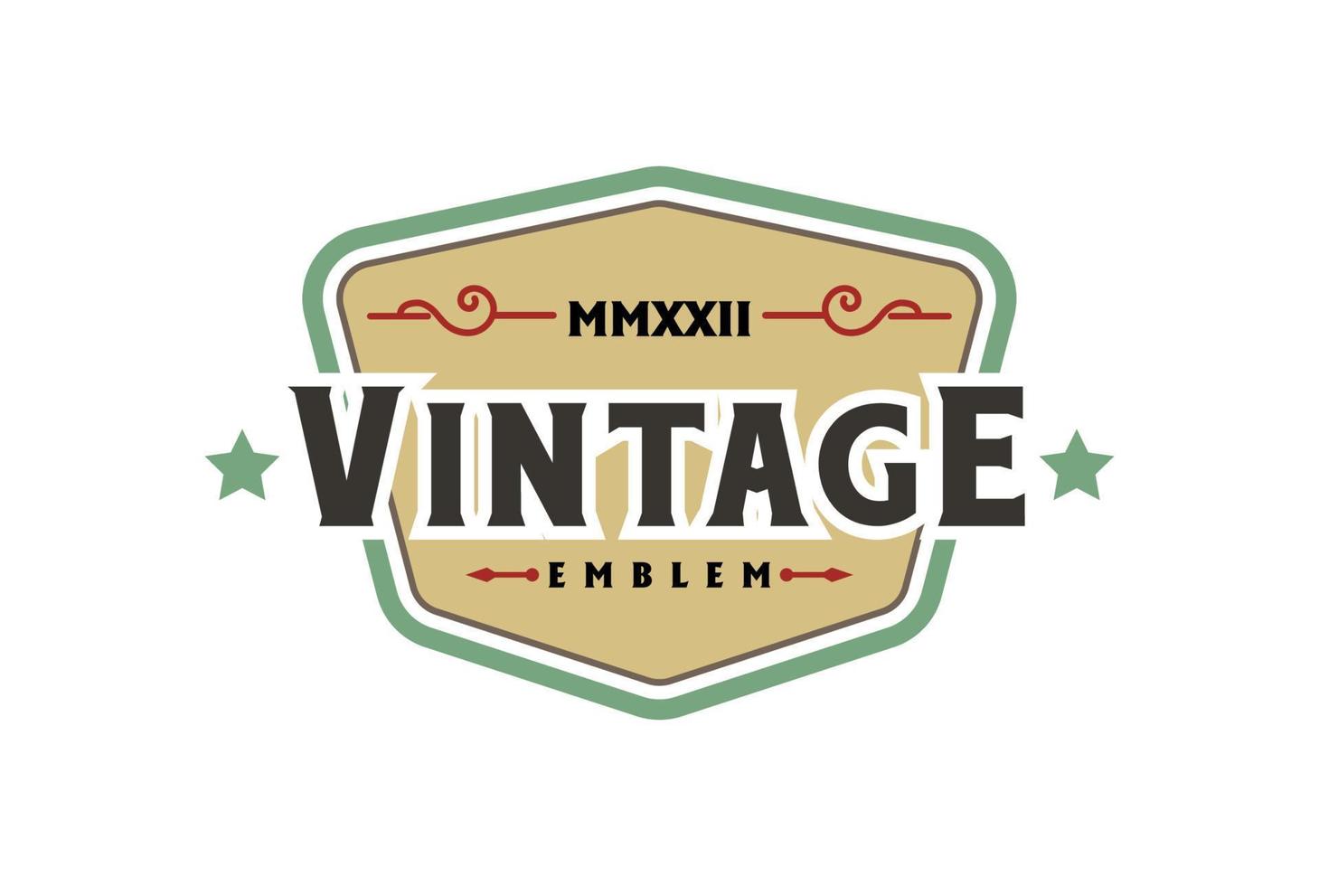 einfacher minimalistischer Vintage-Retro-Abzeichen-Emblem-Label-Logo-Design-Vektor vektor