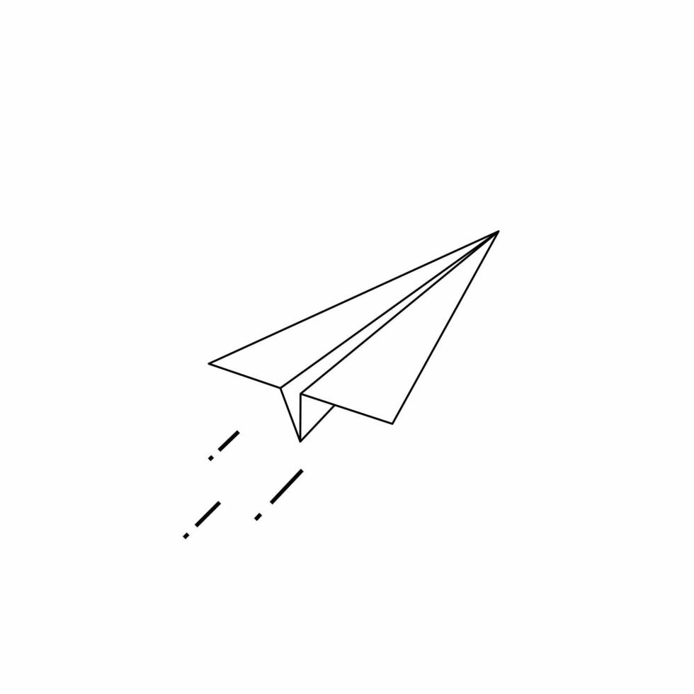 Papierflieger-Symbol isoliert auf weißem Hintergrund vektor