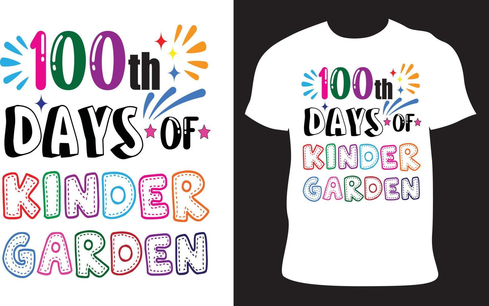 100:e dagar av kinder trädgård skola typografi t-shirt design vektor