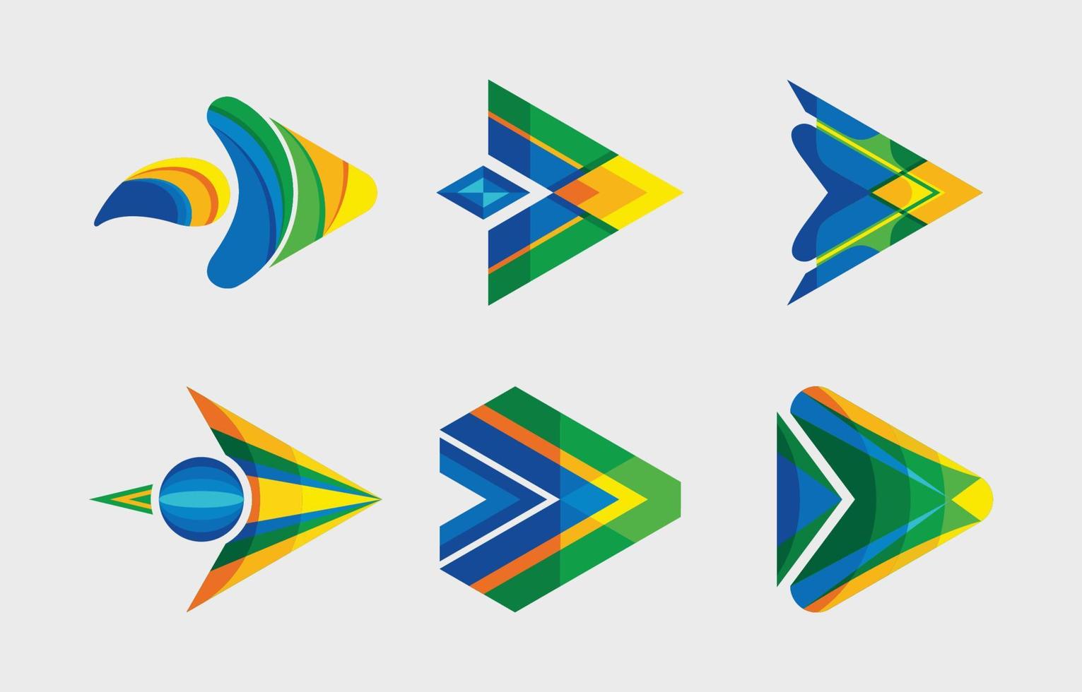 samling av abstrakt pil logotyp begrepp vektor