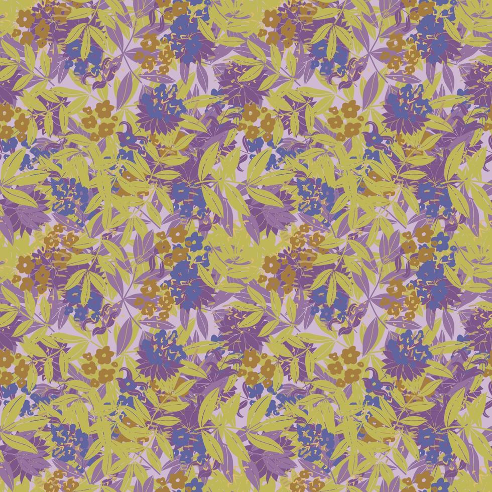 nahtloses muster der abstrakten bunten unordentlichen gekritzelblume. Fantasy-Blumenhintergrund. Ditsy-Blüten-Textur. vektor