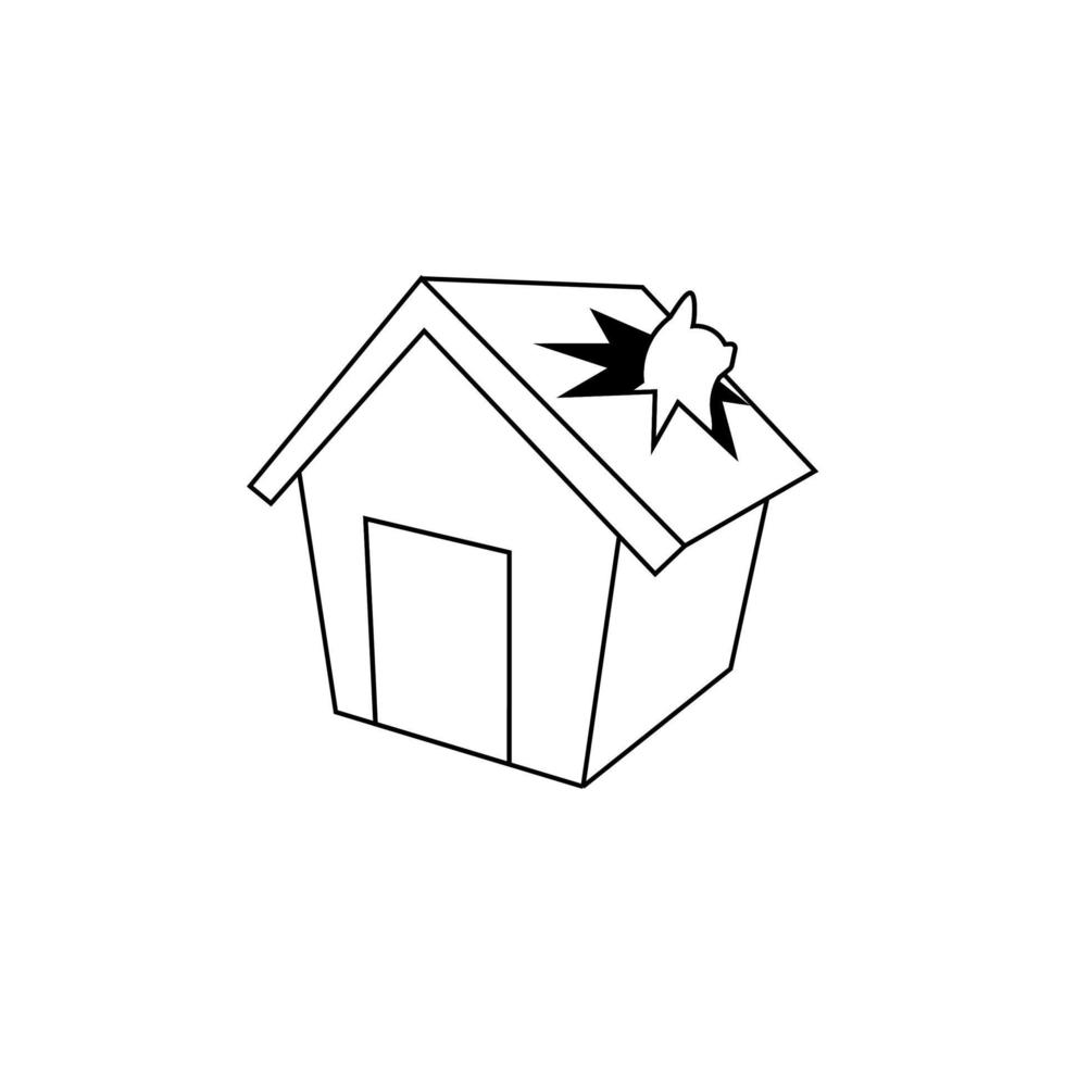Vektor-Illustration Katzenhaus zu klein für Katze vektor