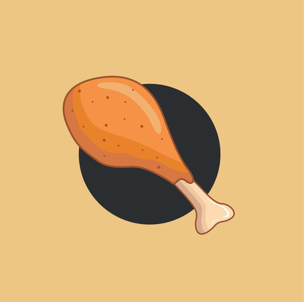 friterad kyckling snabb mat meny objekt stock vektor illustration