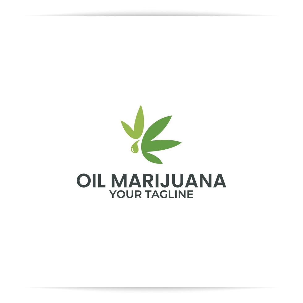 logotyp design cannabis olja vektor