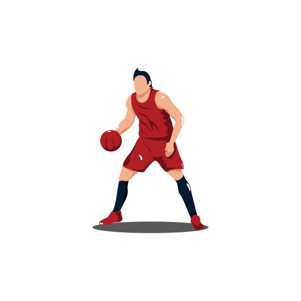 Basketballspieler, der den Ball bei einem Spiel hält oder hält - Illustrationen von Basketballspielern, die den Ball halten oder halten Cartoon isoliert auf Weiß vektor