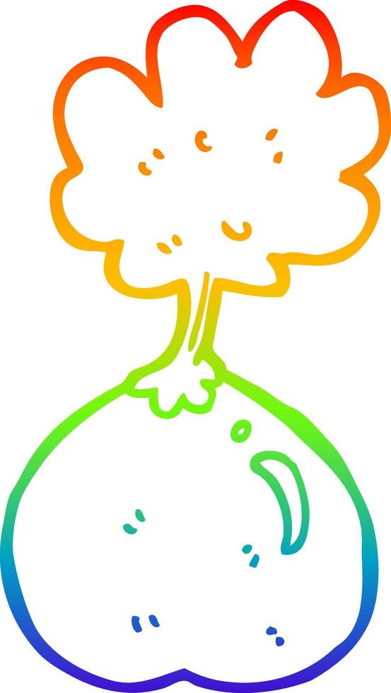 Regenbogen-Gradientenlinie Zeichnung Cartoon-Gemüse vektor