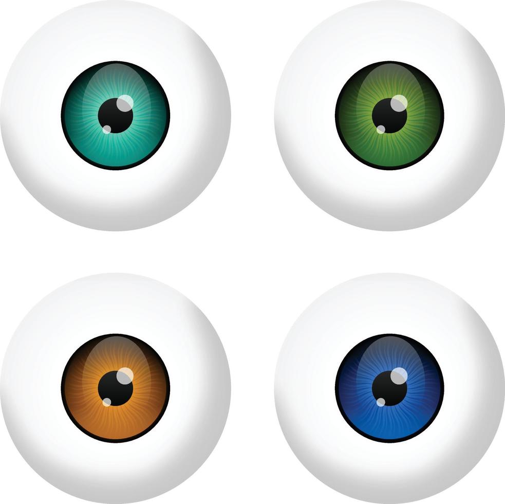 realistisk ögonglober uppsättning. annorlunda färgad ögon vektor