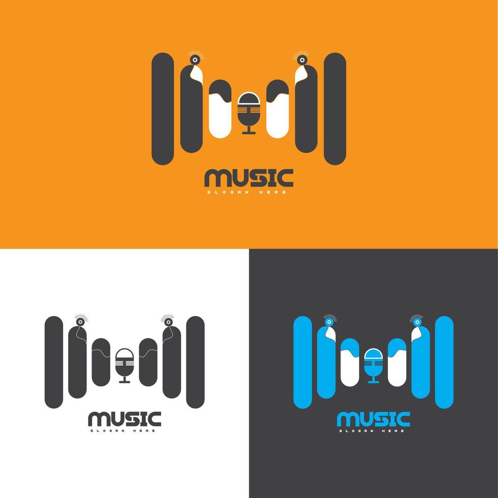 musik logotyp design med modern koncept premium vektor